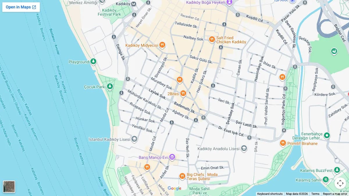 Kadıköy, Moda — İlker Utlu Sigorta Danışmanı hizmet bölgesi haritası